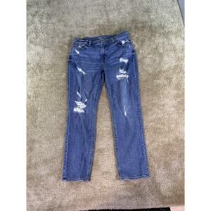 Old Navy Women's Mid-Rise Boyfriend Blue Medium Wash Jeans Size 10 D981
